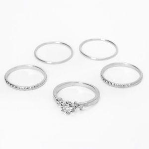 CZ Stackable Ring set of 5 size 7